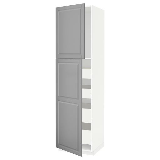 METOD/MAXIMERA, high cabinet with 2 doors/4 drawers, 60x60x220 cm, 394.635.13
