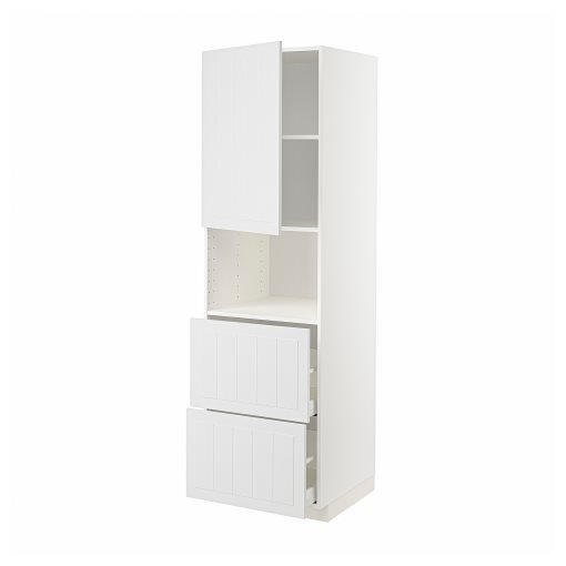METOD/MAXIMERA, ψηλό ντουλάπι για φούρνο μικρoκυμάτων με πόρτα/2 συρτάρια, 60x60x200 cm, 394.650.41