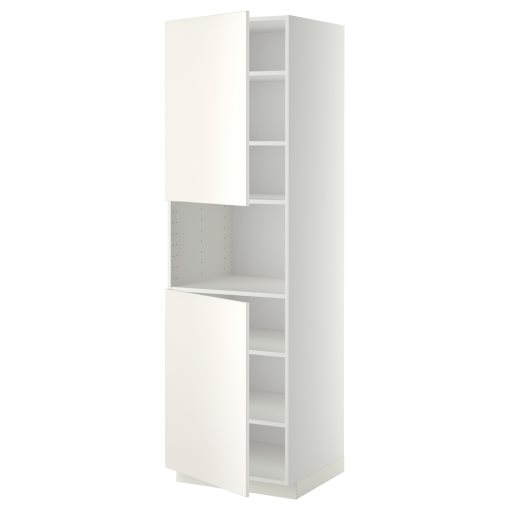 METOD, high cabinet for microwave with 2 doors/shelves, 60x60x200 cm, 394.678.08