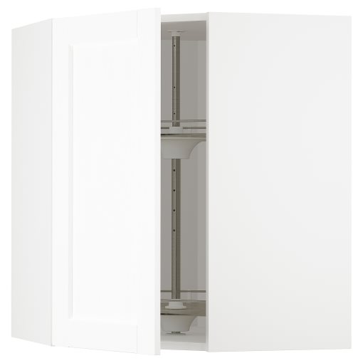 METOD, corner wall cabinet with carousel, 68x80 cm, 394.736.06