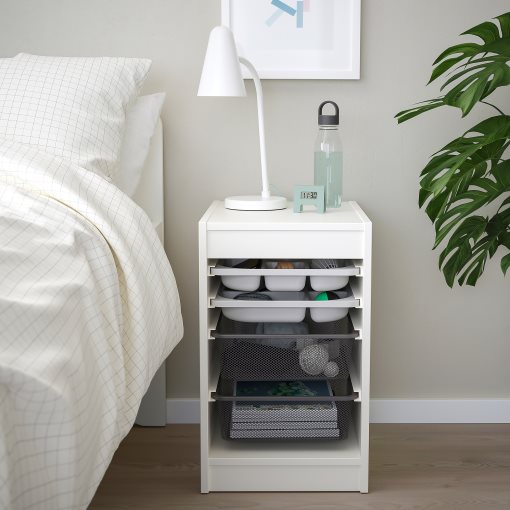 TROFAST, σύνθεση αποθήκευσης με κουτιά/δίσκους, 34x44x56 cm, 394.804.66