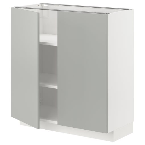 METOD, base cabinet with shelves/2 doors, 80x37 cm, 395.387.97