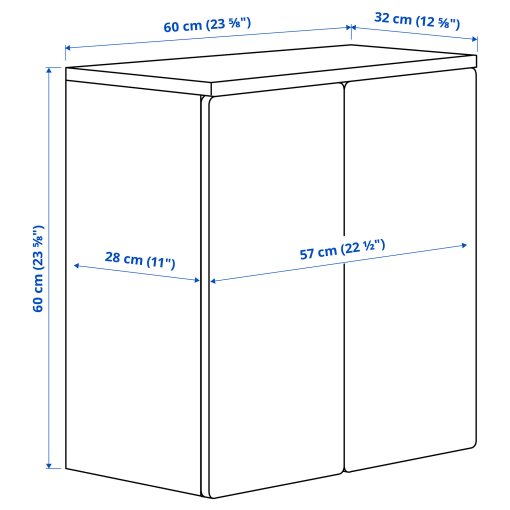 SMÅSTAD, wall cabinet with 1 shelf, 60x32x60 cm, 395.429.59