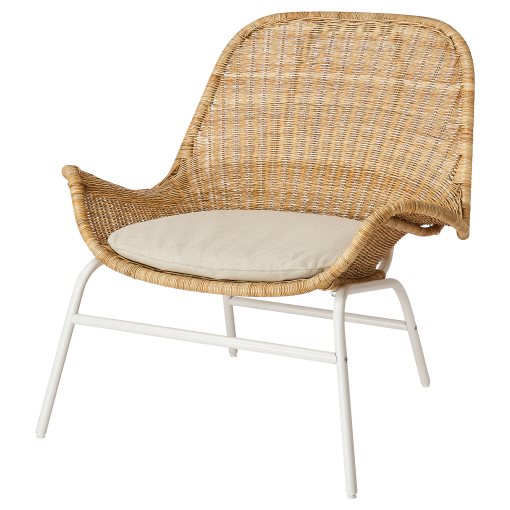 FRYKSAS, armchair and footstool/rattan, 395.631.69