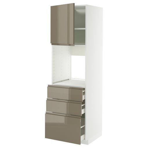 METOD, high cabinet for oven with door/3 drawers, 60x60x200 cm, 395.774.11
