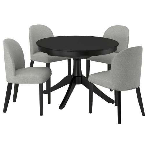 ROSENTORP, table and 4 chairs, 110/155 cm, 396.101.23