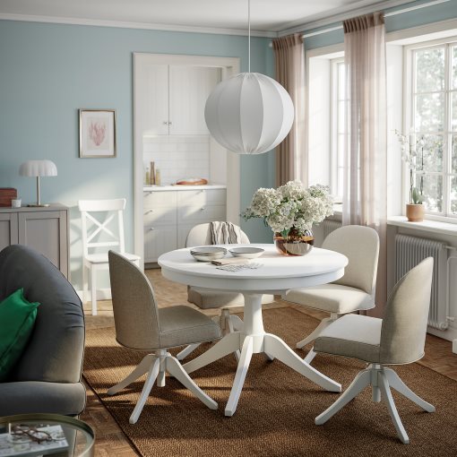 ROSENTORP, table and 4 chairs, 110/155 cm, 396.101.42