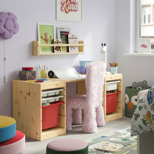 TROFAST, desk with storage boxes/trays, 124x44x52 cm, 396.139.18