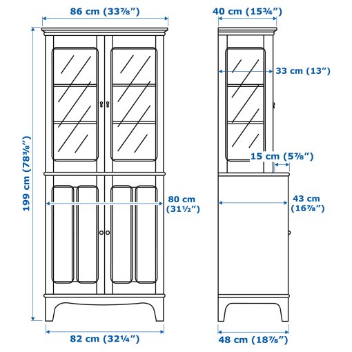 LOMMARP, cabinet with glass doors, 403.837.37