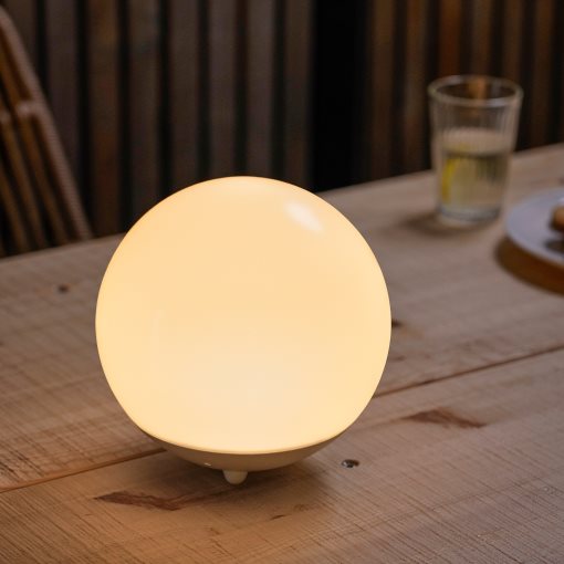 SOLVINDEN, solar-powered floor lamp with built-in LED light source/outdoor/globe, 20 cm, 405.136.92