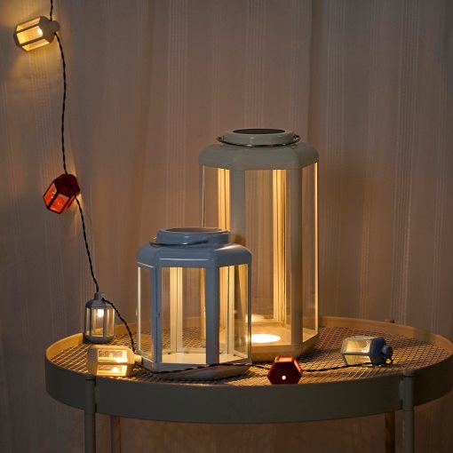 SOLVINDEN, solar-powered table lamp with built-in LED light source/lantern, 17 cm, 405.145.83