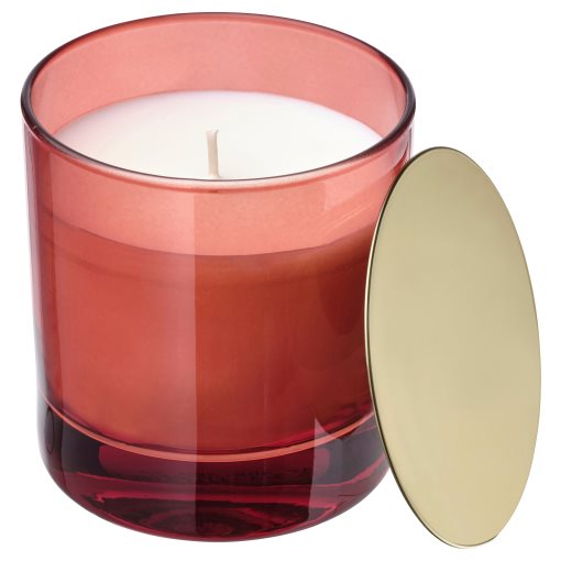 VINTERFINT, αρωματικό κερί σε γυάλινο δοχείο με καπάκι/Πορτοκάλι και γαρύφαλλο, 40 hr, 405.257.27