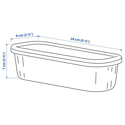 RYKTA, storage box with lid, 9x24x7 cm/0.5 l, 405.332.04