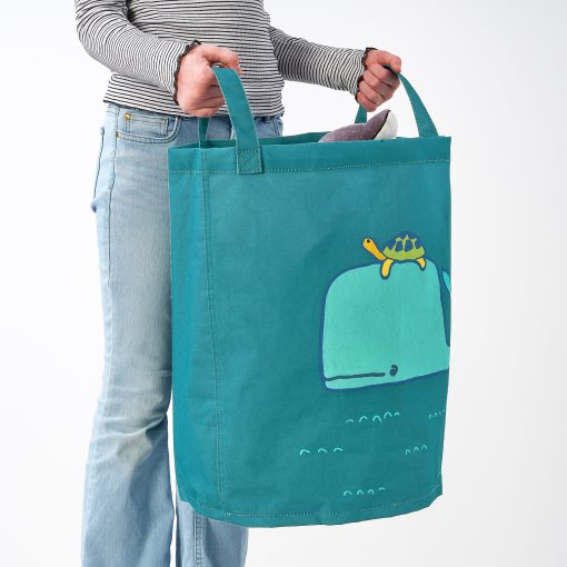 BLÅVINGAD, storage bag/whale pattern, 405.340.86