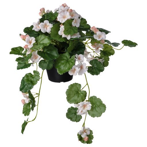 FEJKA, artificial potted plant/in/outdoor Geranium/hanging, 12 cm, 405.356.08