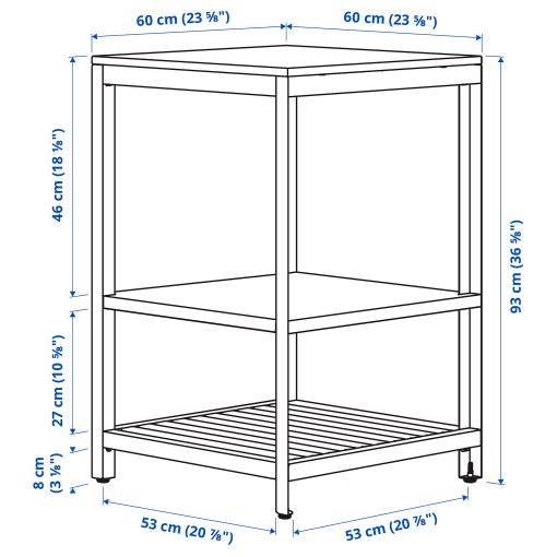 BATSKAR, open kitchen unit/outdoor, 60x60 cm, 405.533.91