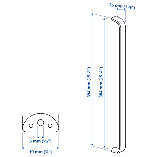 KALERUM, handle set of 2, 394 mm, 405.536.59