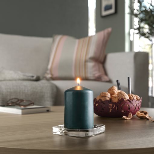 LÄTTNAD, unscented pillar candle, 10 cm, 405.704.75
