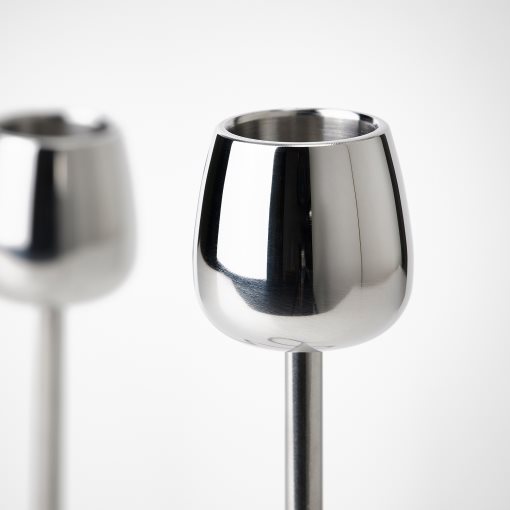 SILVERPARON, κηροπήγιο για 2 κεριά, 20 cm, 405.749.87