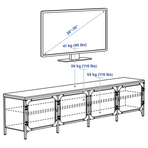 FJÄLLBO, έπιπλο TV, 198x45x54 cm, 405.790.32