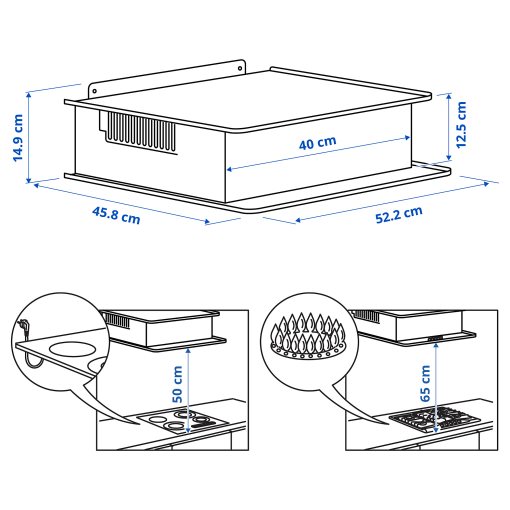 VIGGBO, απορροφητήρας τοίχου/IKEA 300, 52 cm, 405.931.32
