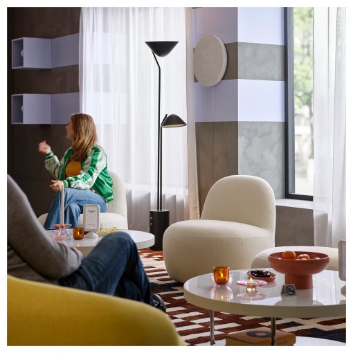 TRÅDNATE, floor uplighter/reading lamp, 180 cm, 405.960.55