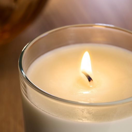 LOTSFÅGEL, scented candle in glass/Vanilla, 20 hr, 406.084.64