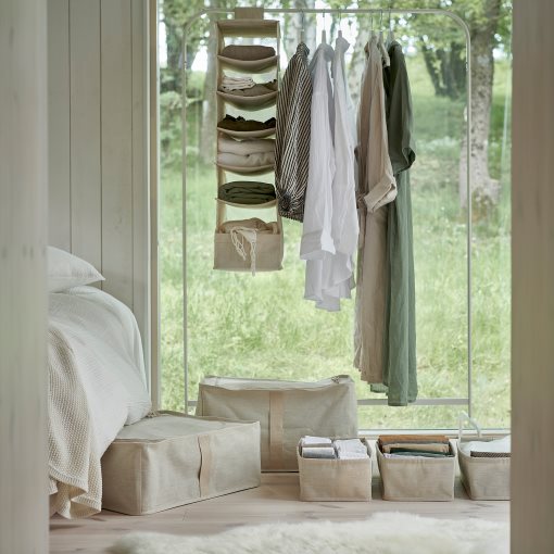 PURRPINGLA, hanging storage with 6 compartments, 22x34x80 cm, 406.122.63