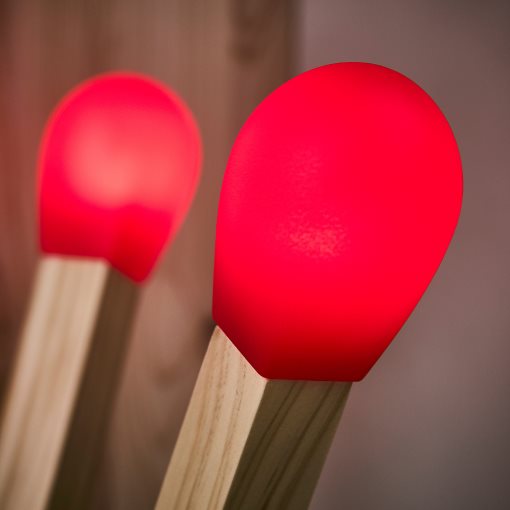 STRÅLA, floor lamp with built-in LED light source/matchstick-shaped, 406.456.02