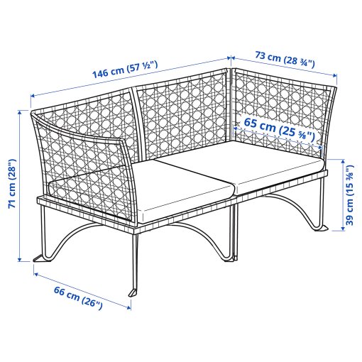 JUTHOLMEN, 2-seat modular sofa, outdoor, 493.851.62