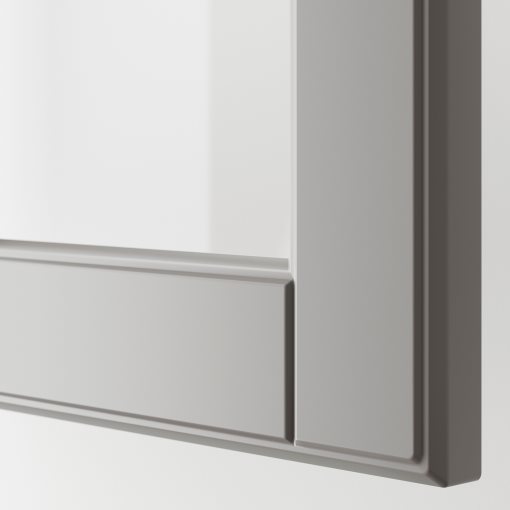 METOD, wall cabinet with shelves/2 glass doors, 80x80 cm, 493.949.58