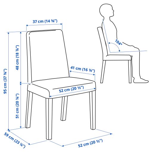 INGATORP/BERGMUND, table and 4 chairs, 155/215 cm, 494.289.58