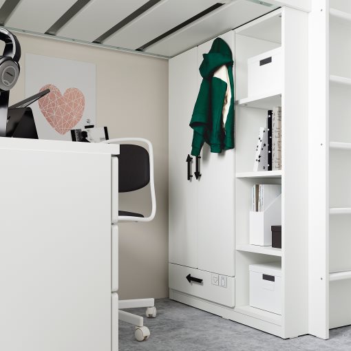 SMÅSTAD, loft bed with desk with 3 drawers, 90x200 cm, 494.374.63