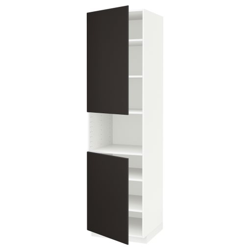 METOD, high cabinet for microwave with 2 doors/shelves, 60x60x220 cm, 494.545.32