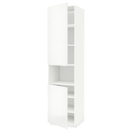 METOD, high cabinet for microwave with 2 doors/shelves, 60x60x240 cm, 494.558.95