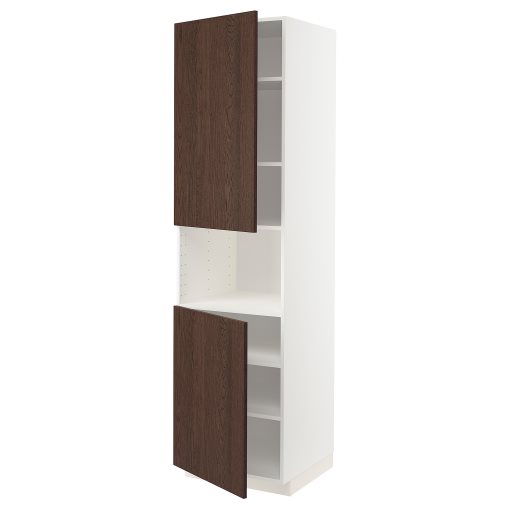 METOD, high cabinet for microwave with 2 doors/shelves, 60x60x220 cm, 494.699.01