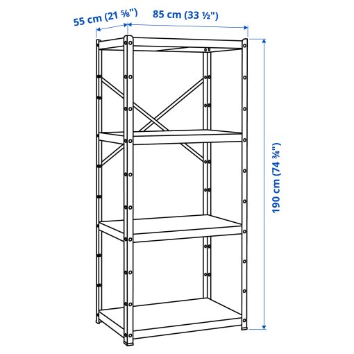 BROR, shelving unit, 85x55x190 cm, 494.719.80