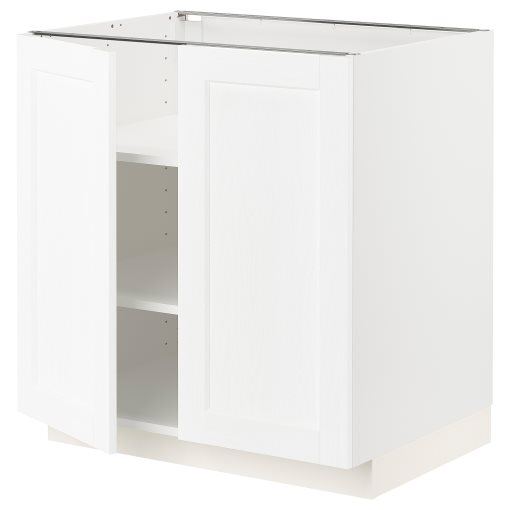 METOD, base cabinet with shelves/2 doors, 80x60 cm, 494.733.66