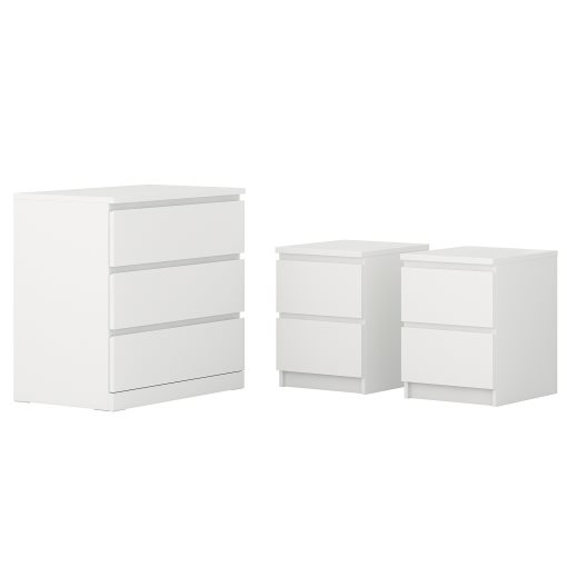 MALM, bedroom furniture, set of 3, 494.834.12