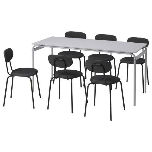GRASALA/OSTANO, table and 6 chairs, 160 cm, 494.972.87