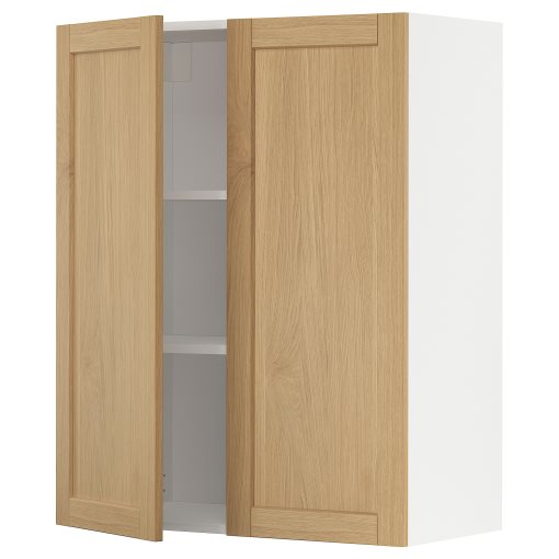 METOD, wall cabinet with shelves/2 doors, 80x100 cm, 495.093.46