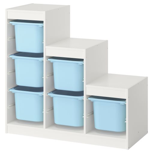 TROFAST, storage combination with boxes, 99x44x94 cm, 495.733.18