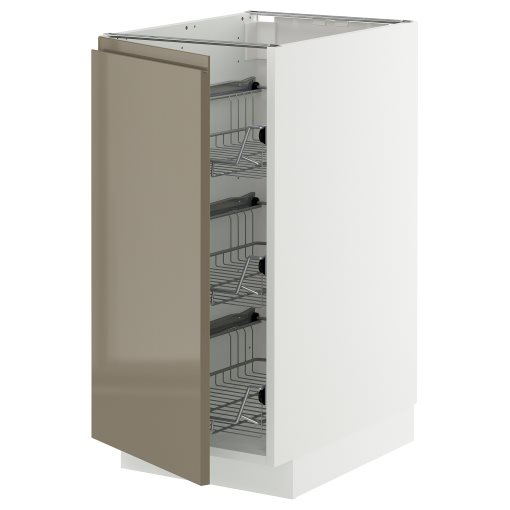 METOD, base cabinet with wire baskets, 40x60 cm, 495.769.20