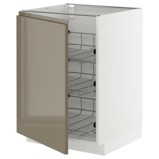 METOD, base cabinet with wire baskets, 60x60 cm, 495.774.20