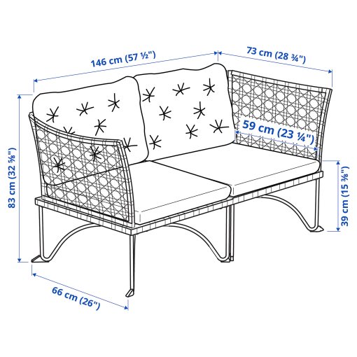 JUTHOLMEN, 2-seat modular sofa, outdoor, 495.782.26
