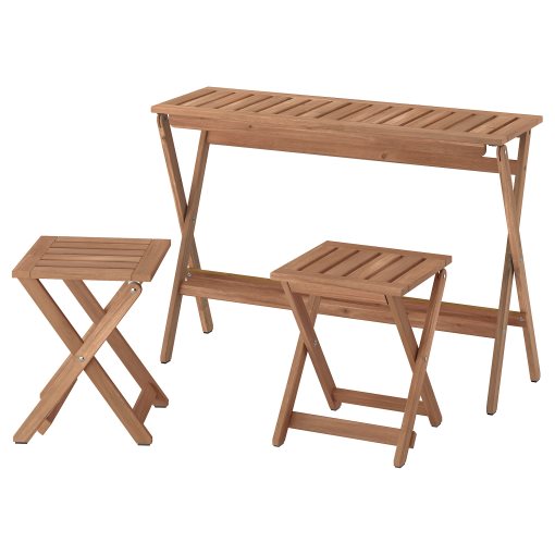 NÄMMARÖ, table and 2 stools, folding/outdoor, 108x37 cm, 495.817.90