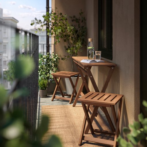 NÄMMARÖ, table and 2 stools, folding/outdoor, 108x37 cm, 495.817.90