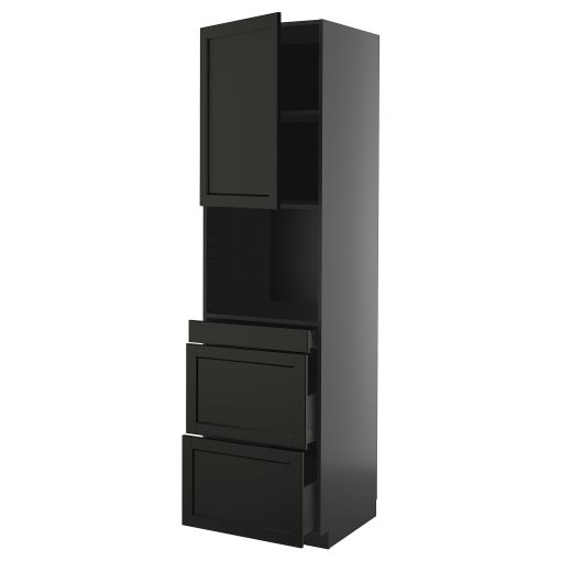 METOD/KNIVSHULT, high cabinet for microwave combi with door/3 drawers, 60x60x220 cm, 495.882.68