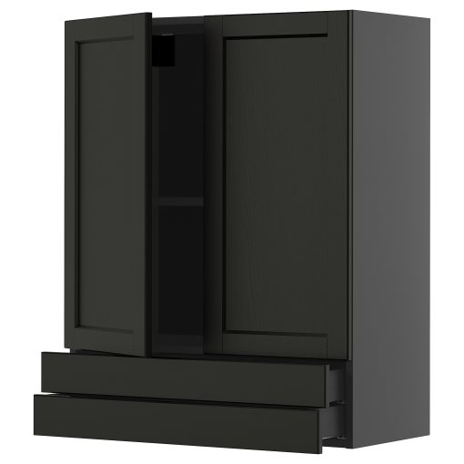 METOD/KNIVSHULT, wall cabinet with 2 doors/2 drawers, 80x100 cm, 495.886.59