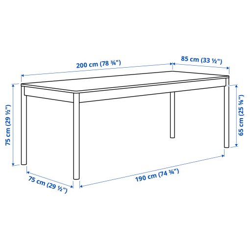 TONSTAD/KRYLBO, table and 6 chairs, 200x85 cm, 495.967.44